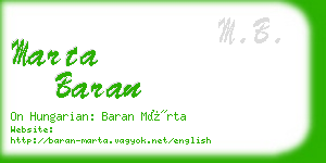 marta baran business card